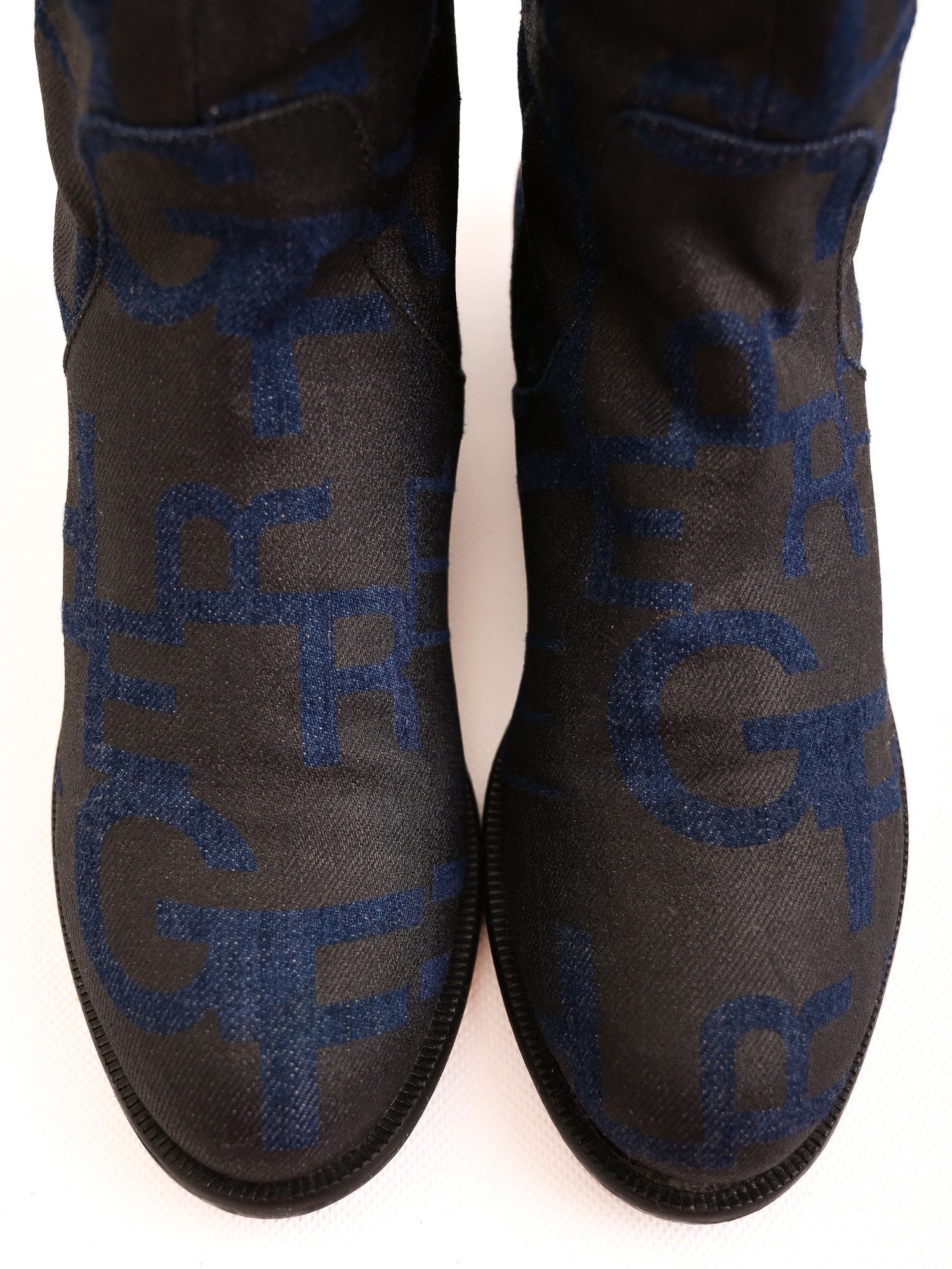 Excellent Gianfranco Ferrè Blue Over-the-Knee Boots with Unique Design