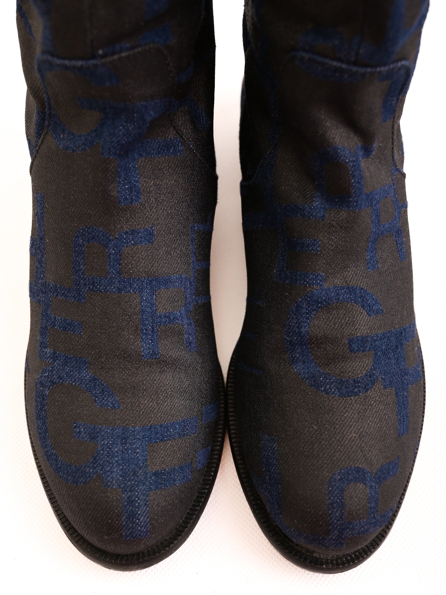 Excellent Gianfranco Ferrè Blue Over-the-Knee Boots with Unique Design