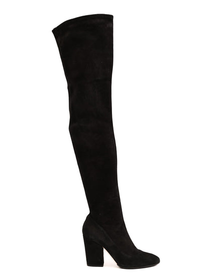 Good Sergio Rossi Black Genuine Suede Over-the-Knee Boots Size 37