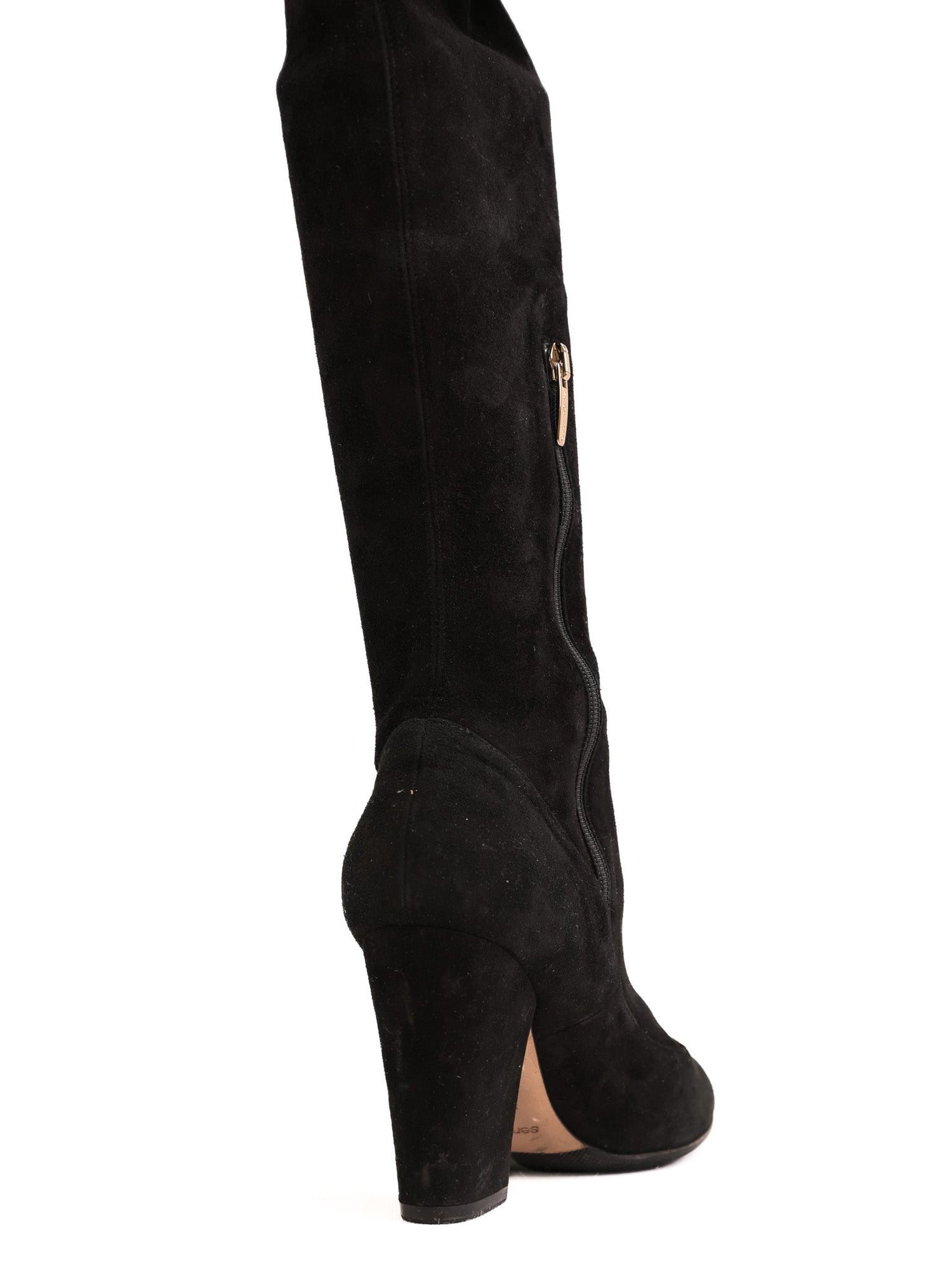 Good Sergio Rossi Black Genuine Suede Over-the-Knee Boots Size 37