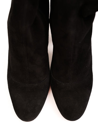 Good Sergio Rossi Black Genuine Suede Over-the-Knee Boots Size 37