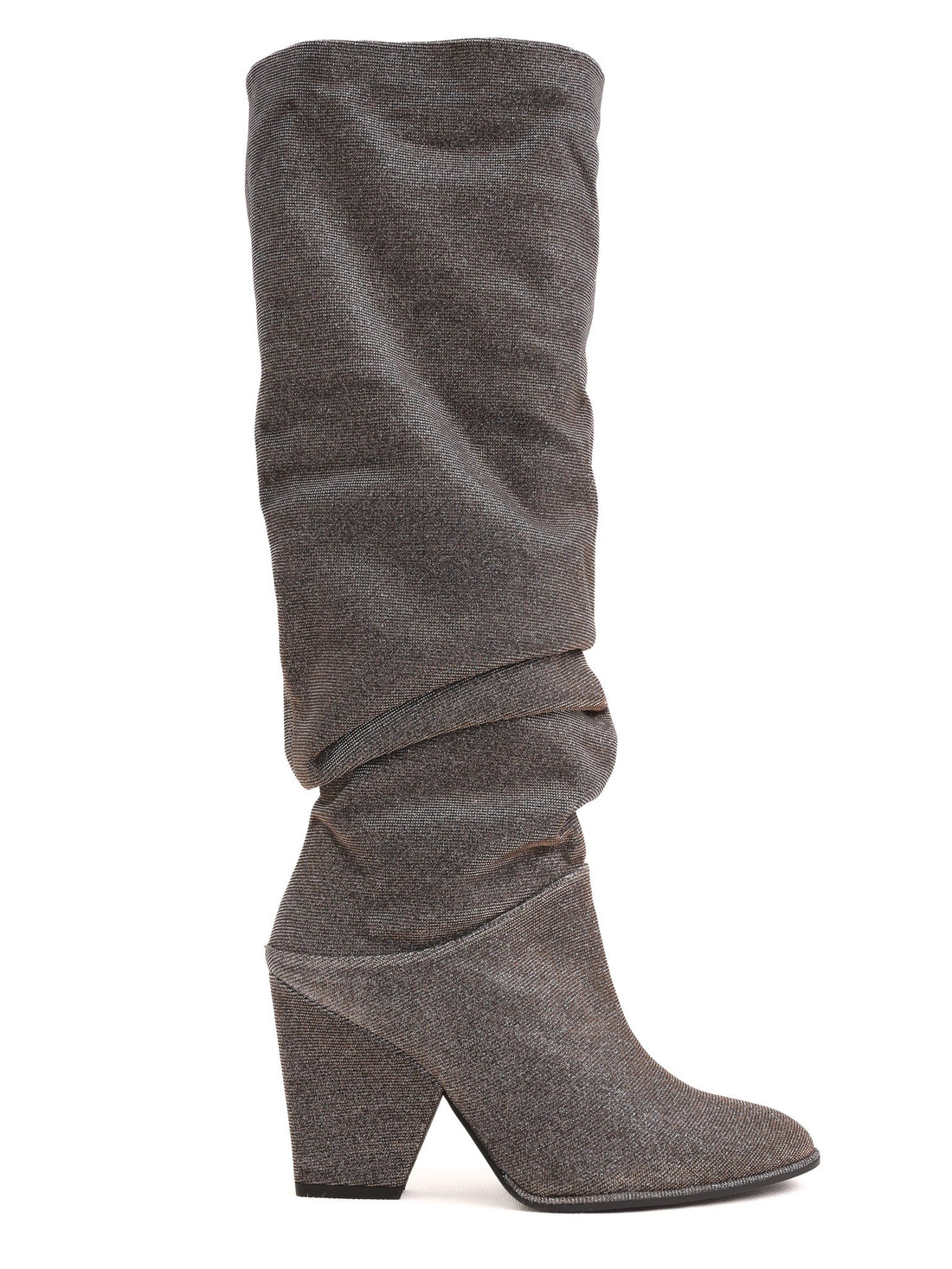 Excellent Stuart Weitzman Gray Glittery Slouchy Boots Size 37.5