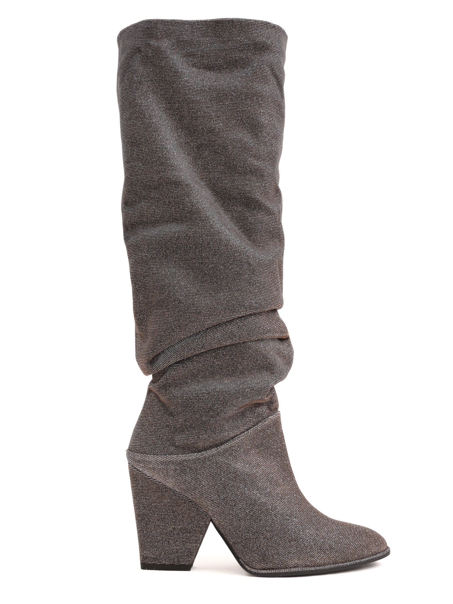 Excellent Stuart Weitzman Gray Glittery Slouchy Boots Size 37.5