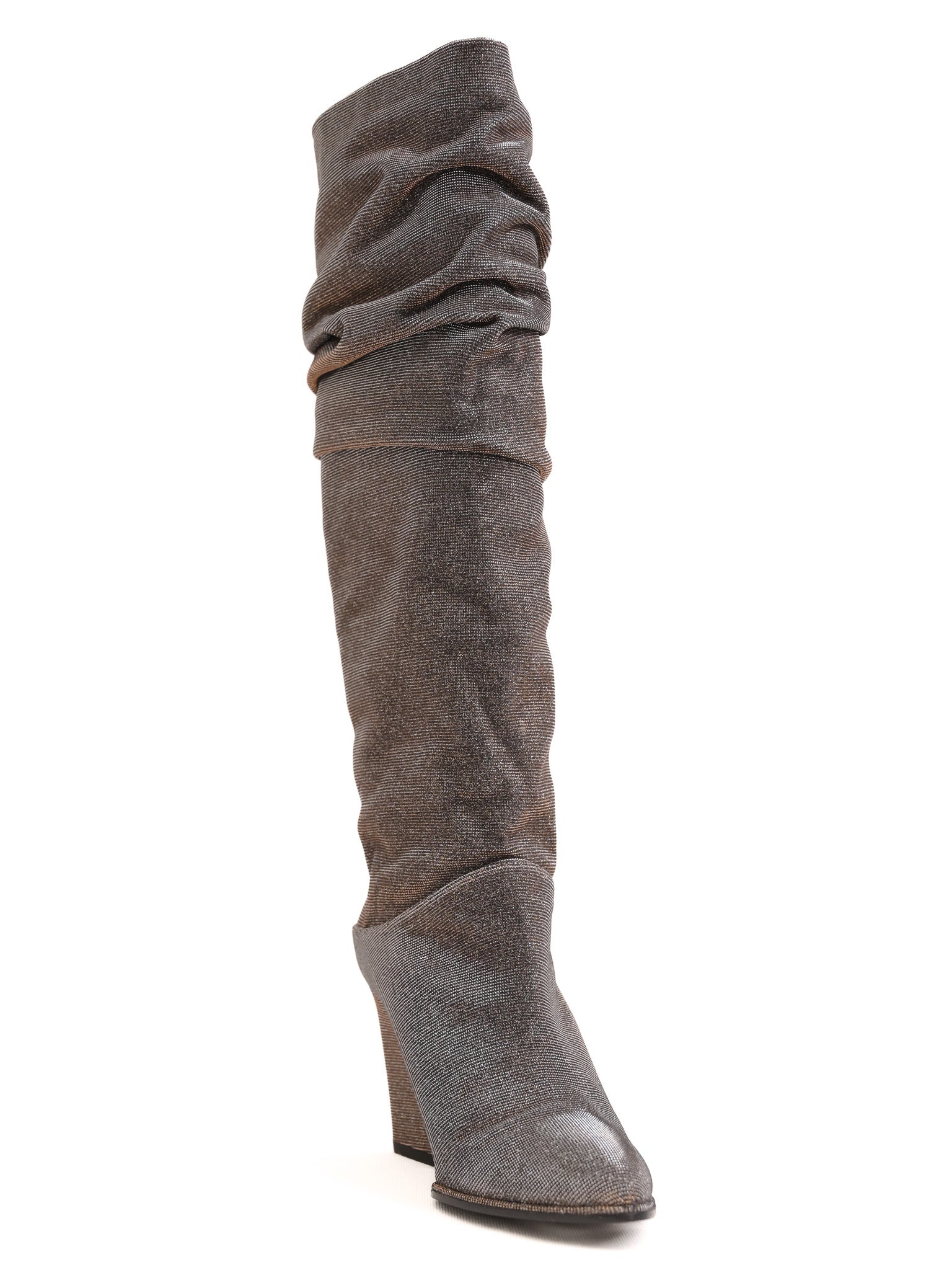 Excellent Stuart Weitzman Gray Glittery Slouchy Boots Size 37.5