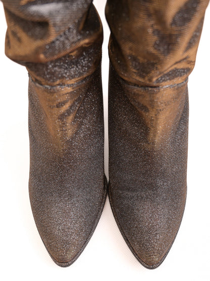 Excellent Stuart Weitzman Gray Glittery Slouchy Boots Size 37.5