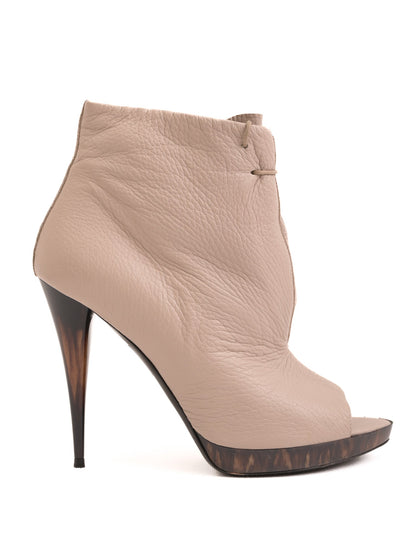 Good Burberry White Leather High-Heeled Ankle Boots Size 39