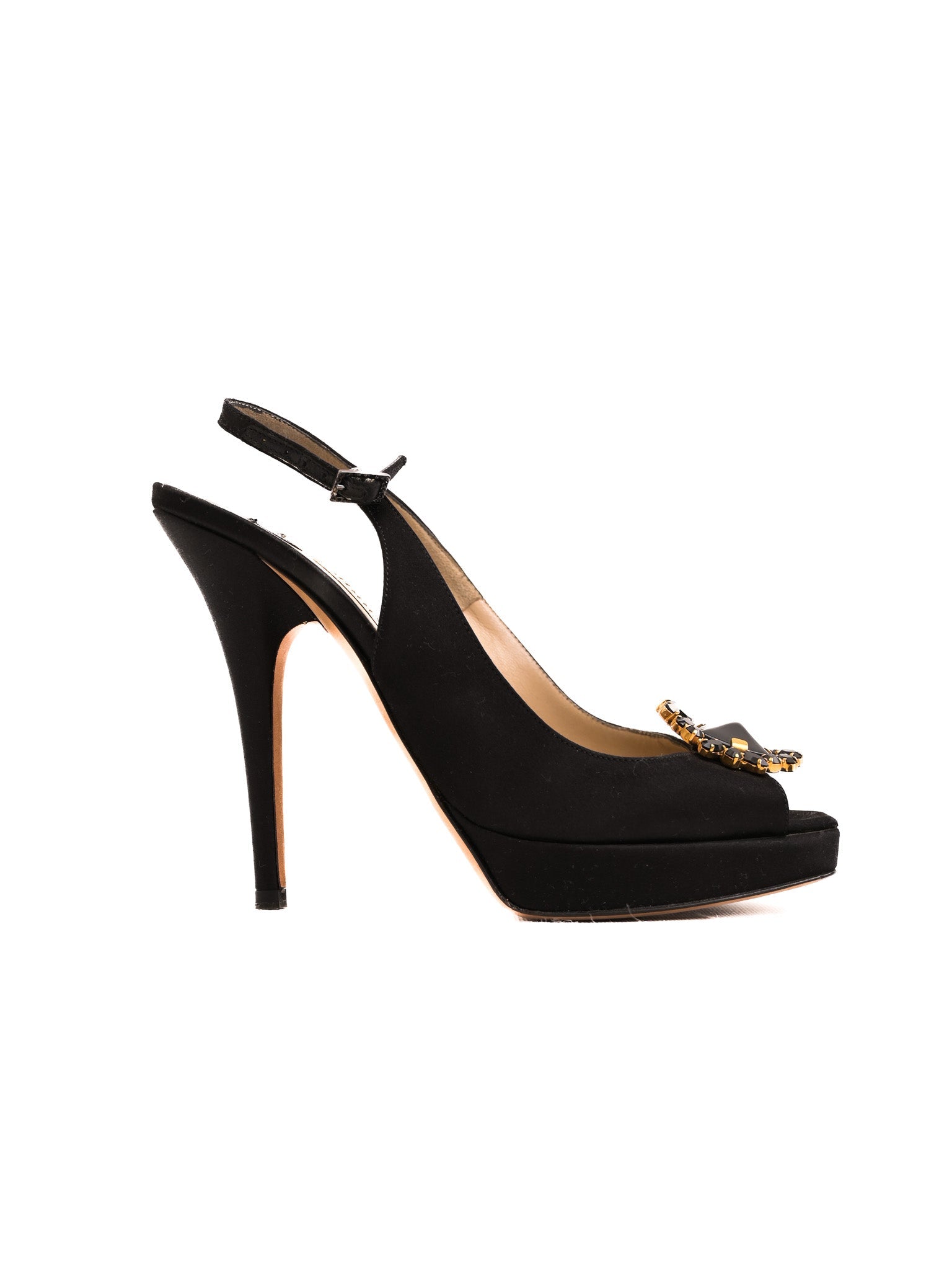 Jimmy Choo Black High-Heeled Platform Open Toe Shoes