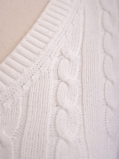 Excellent Tommy Hilfiger White Cable Knit Sweater Size S