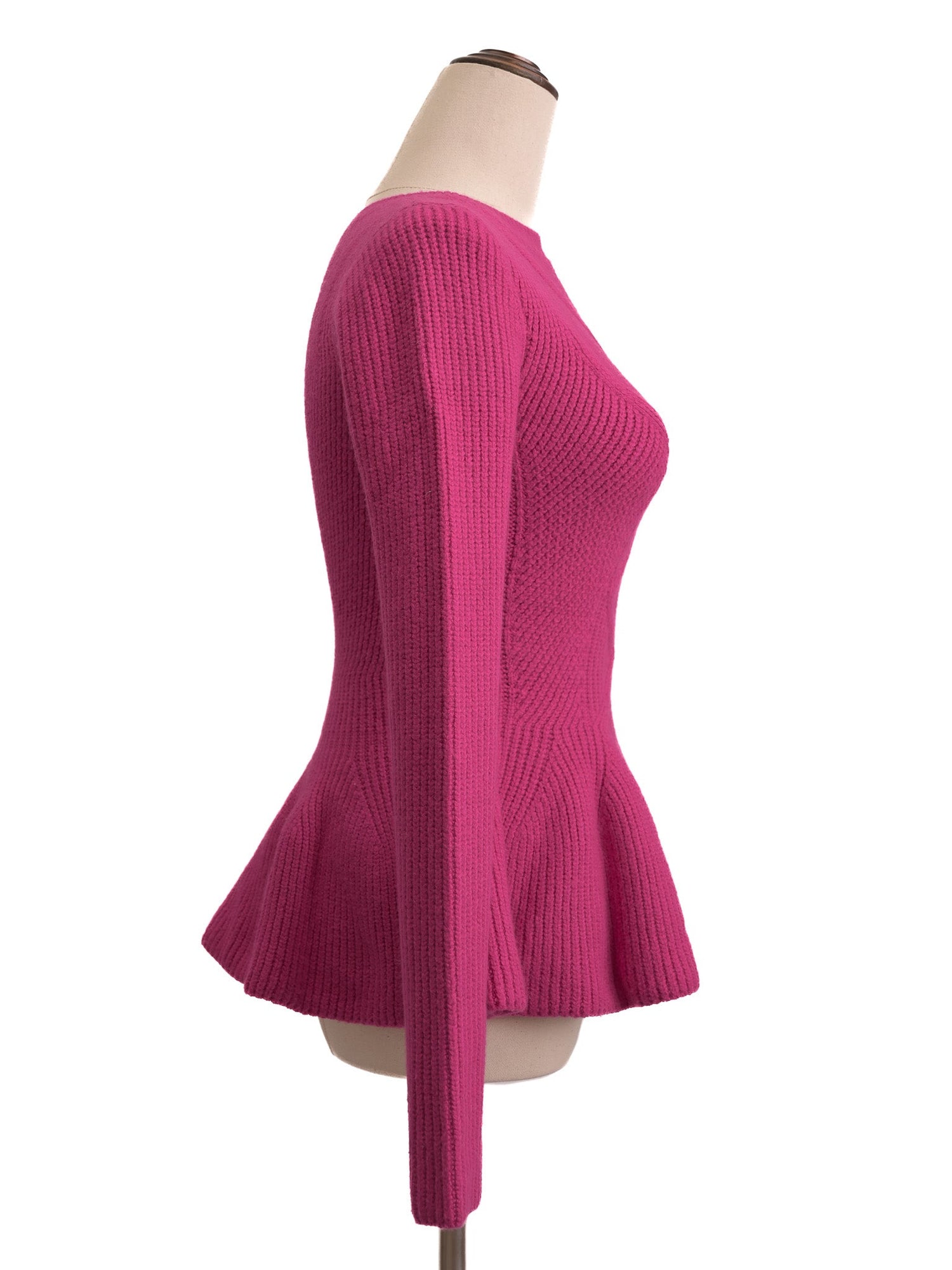 Perfect Ted Baker Pink Wool Peplum Sweater Size S