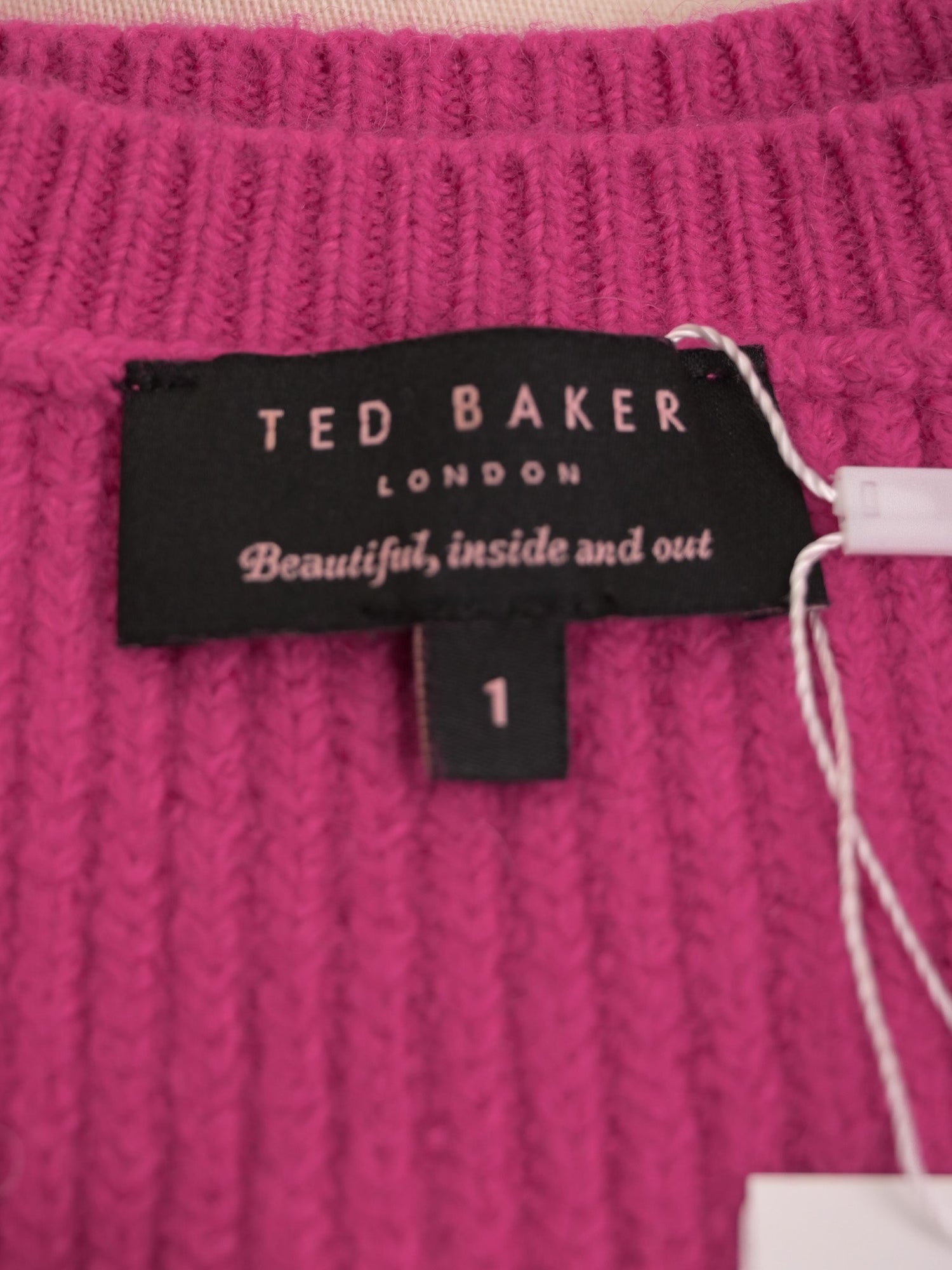 Perfect Ted Baker Pink Wool Peplum Sweater Size S
