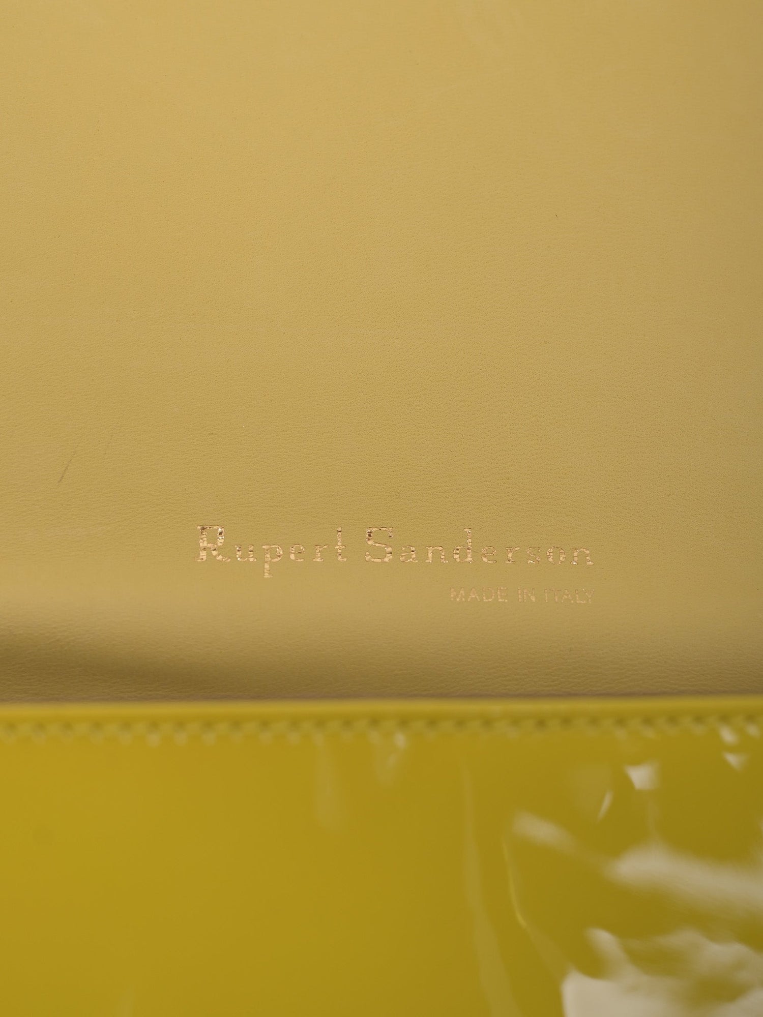Excellent Rupert Sanderson Yellow Leather Clutch Purse with Chain Strap