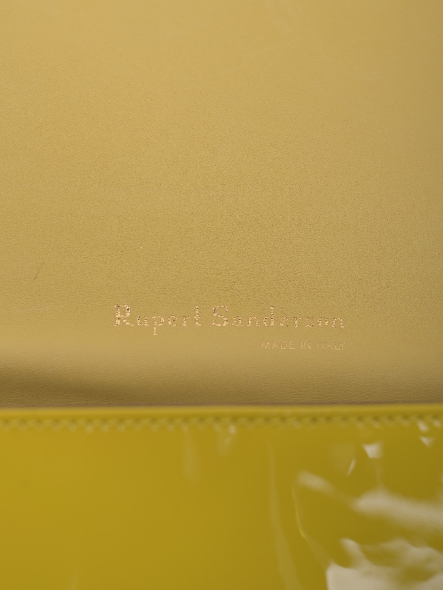 Excellent Rupert Sanderson Yellow Leather Clutch Purse with Chain Strap
