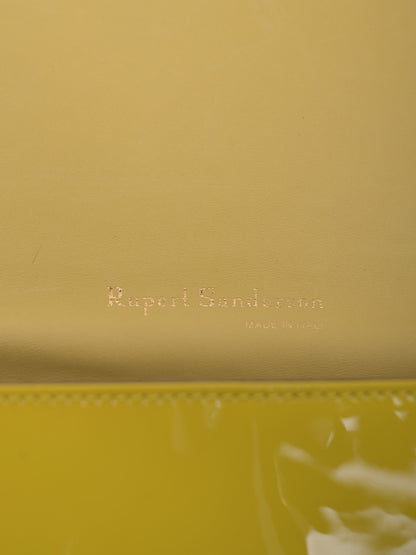 Excellent Rupert Sanderson Yellow Leather Clutch Purse with Chain Strap