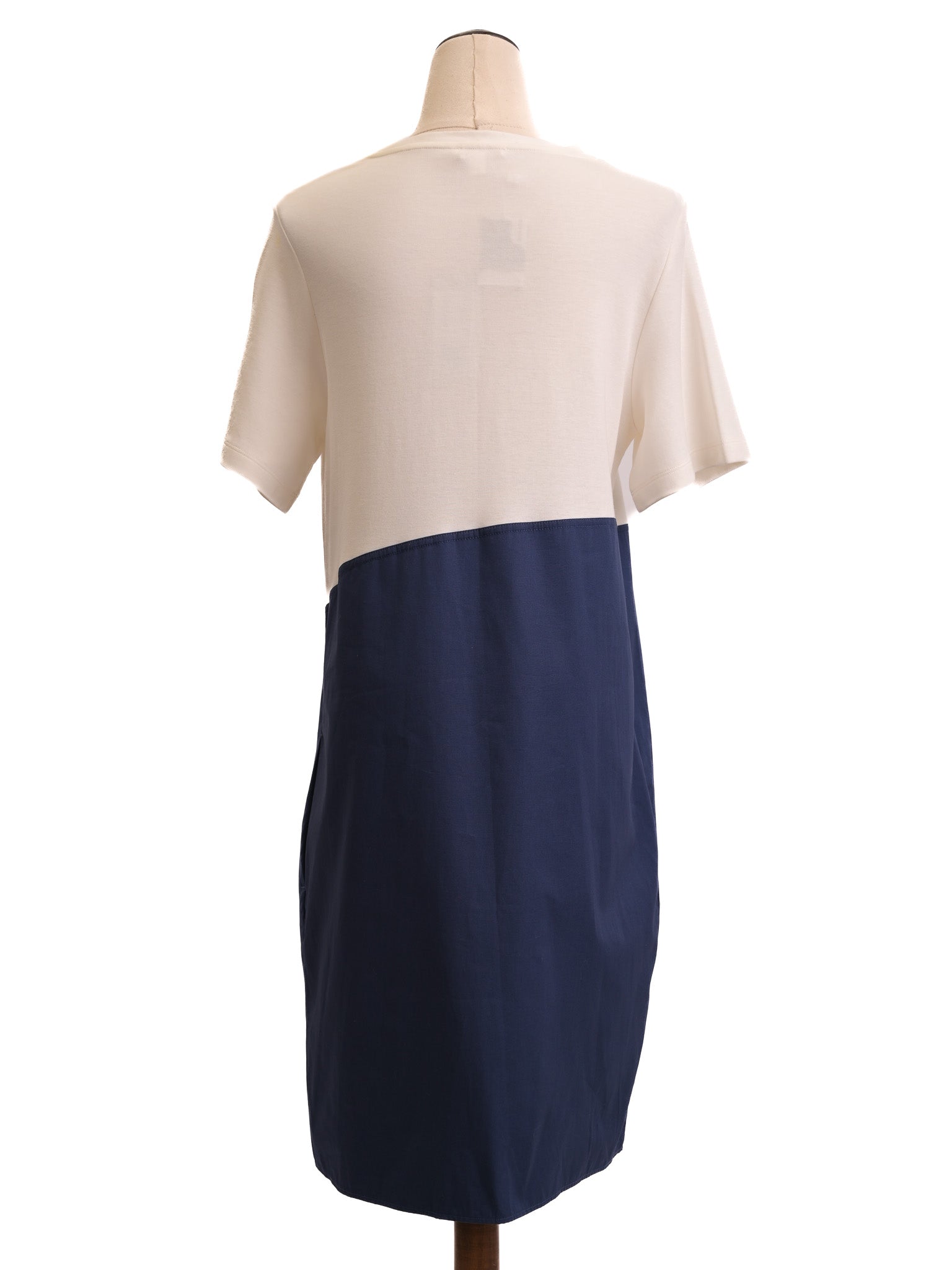 Excellent Cos Two-Tone Dress S Nylon Casual White and Blue