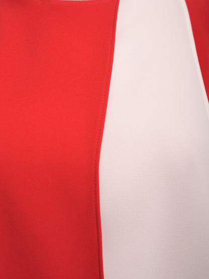 EXCELLENT Carolina Herrera Red &amp; White Sleeveless Blouse Size S