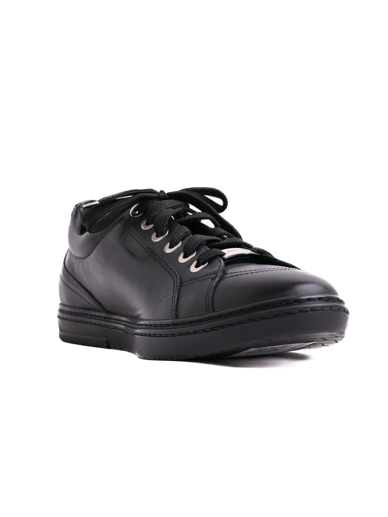 Perfect Jimmy Choo Black Leather Sneakers Size 42 with Star Details