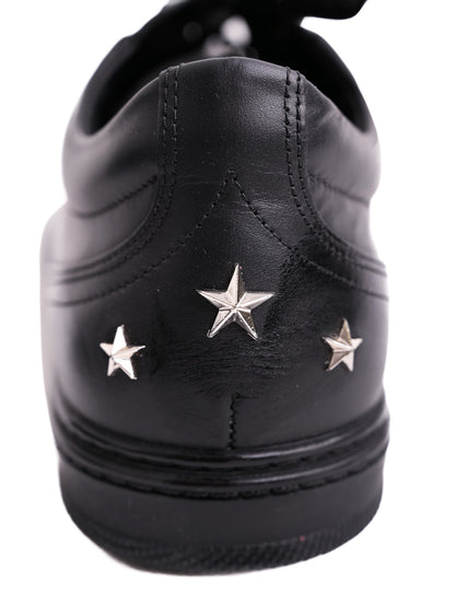 Perfect Jimmy Choo Black Leather Sneakers Size 42 with Star Details