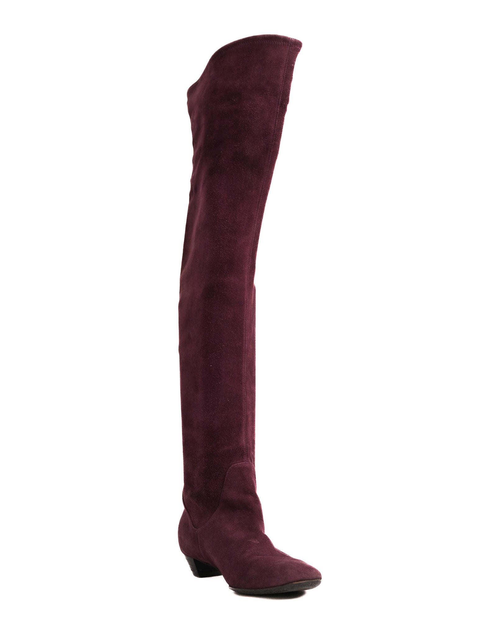 Excellent Sergio Rossi Purple Leather Over-the-Knee Boots Size 35