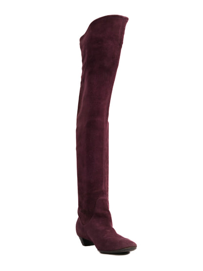 Excellent Sergio Rossi Purple Leather Over-the-Knee Boots Size 35