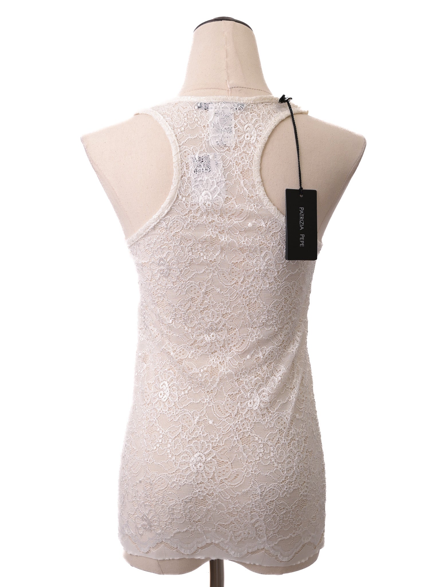 NEW Patrizia Pepe White Sleeveless Lace Top Size XXS