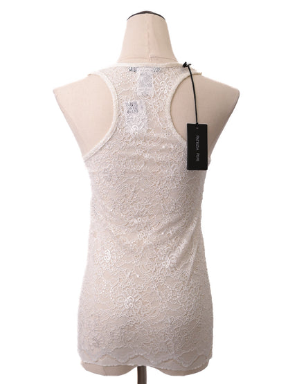 NEW Patrizia Pepe White Sleeveless Lace Top Size XXS