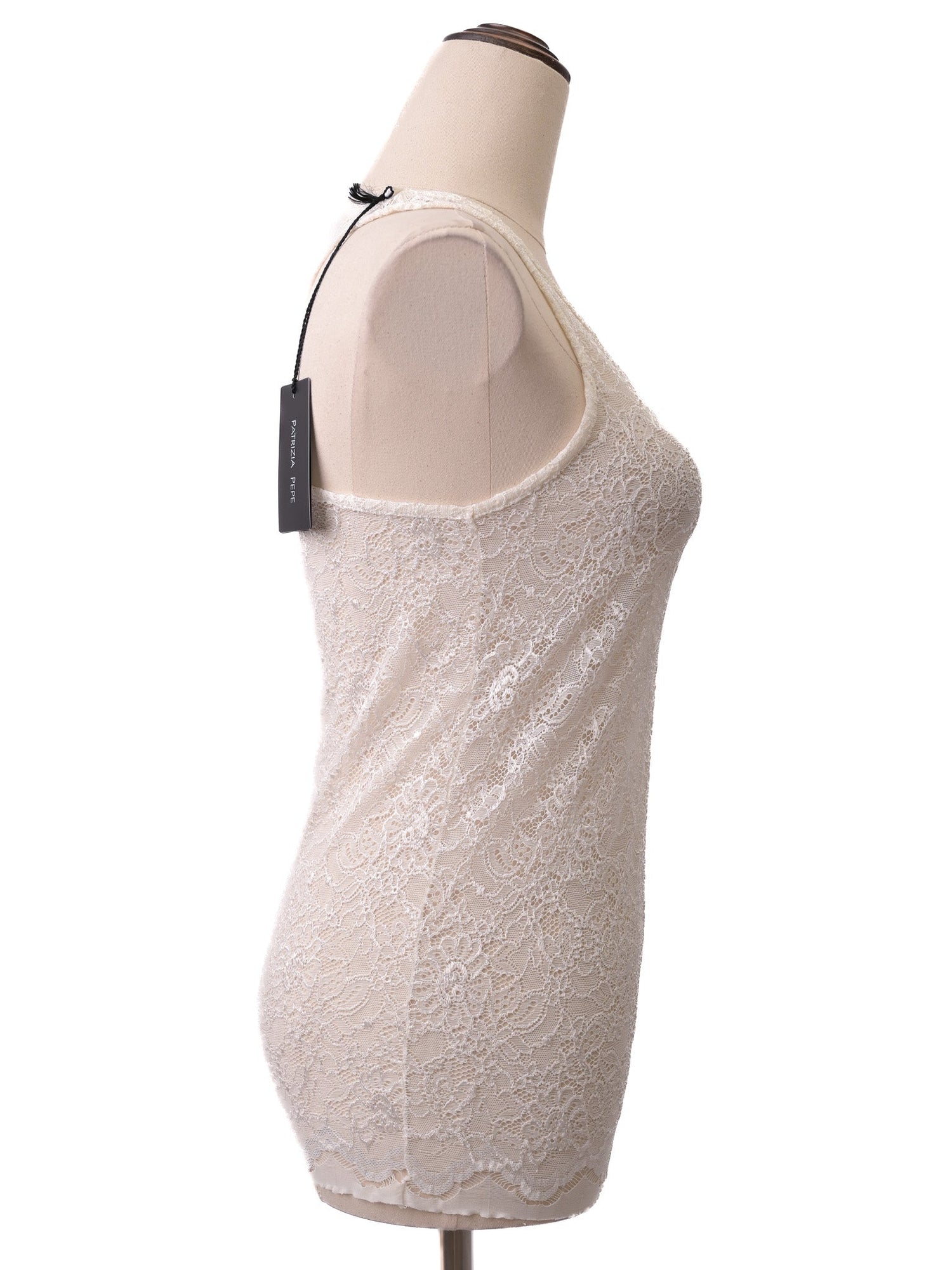 NEW Patrizia Pepe White Sleeveless Lace Top Size XXS