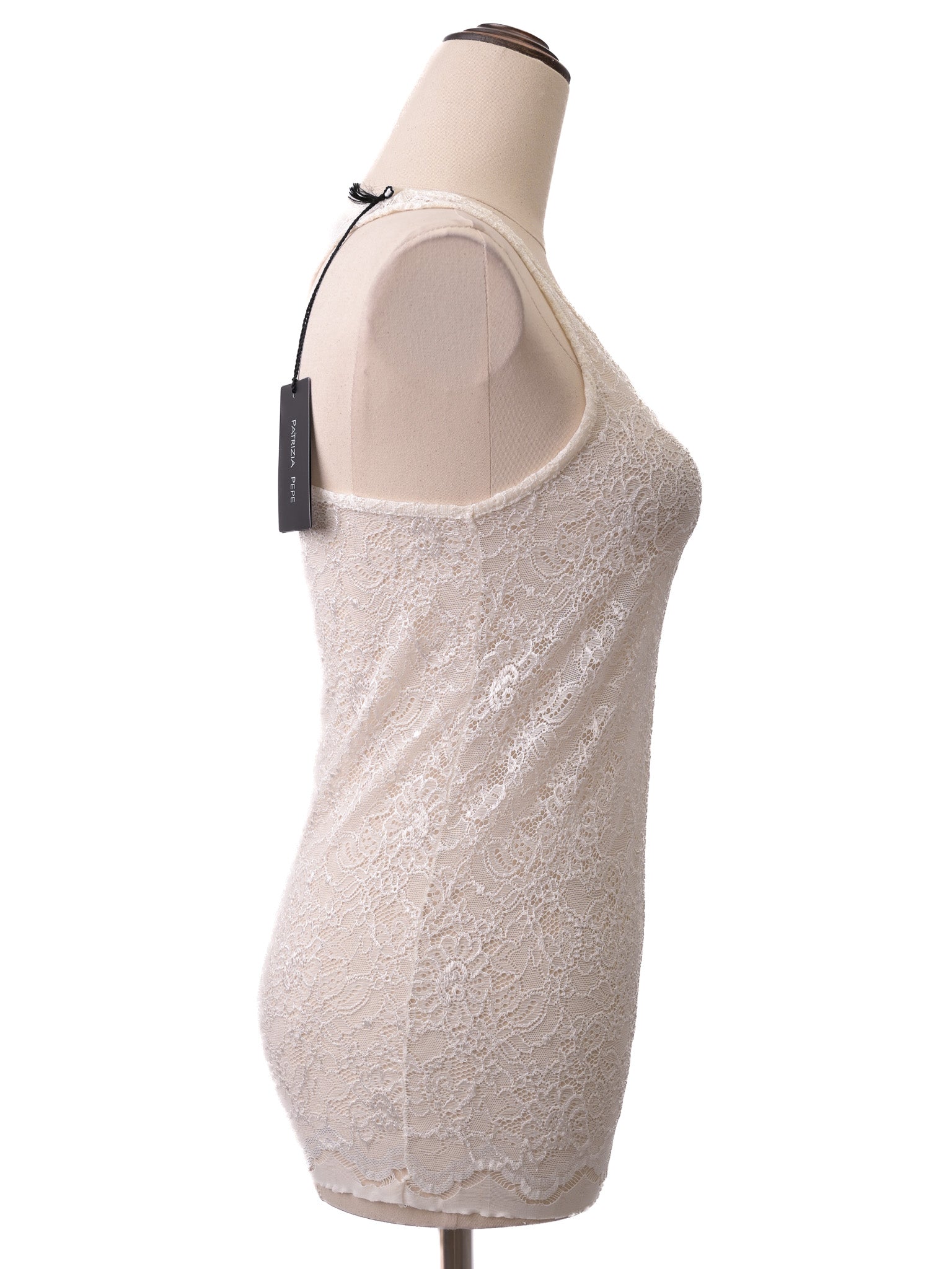 NEW Patrizia Pepe White Sleeveless Lace Top Size XXS