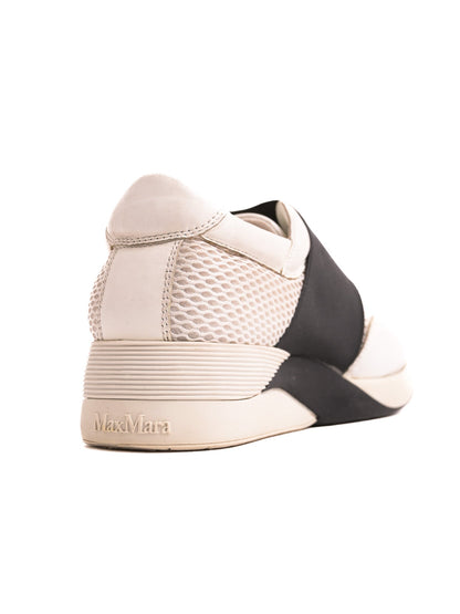 Good Max Mara White Textile Sneakers Size 35 Mesh Design