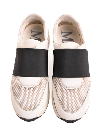 Good Max Mara White Textile Sneakers Size 35 Mesh Design