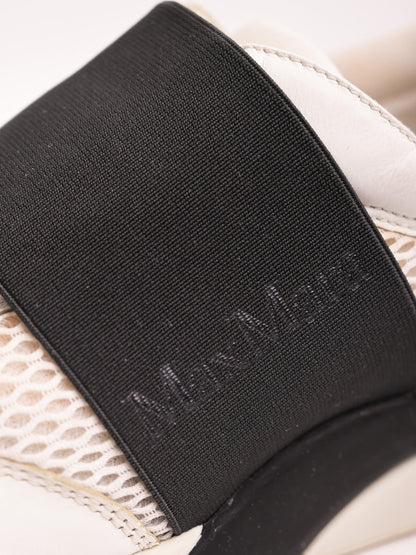 Good Max Mara White Textile Sneakers Size 35 Mesh Design