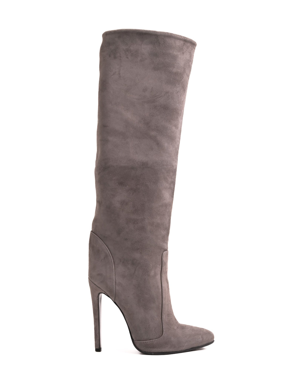 Good Iren Vartik Gray Genuine Suede Knee-High Stiletto Boots Size 37