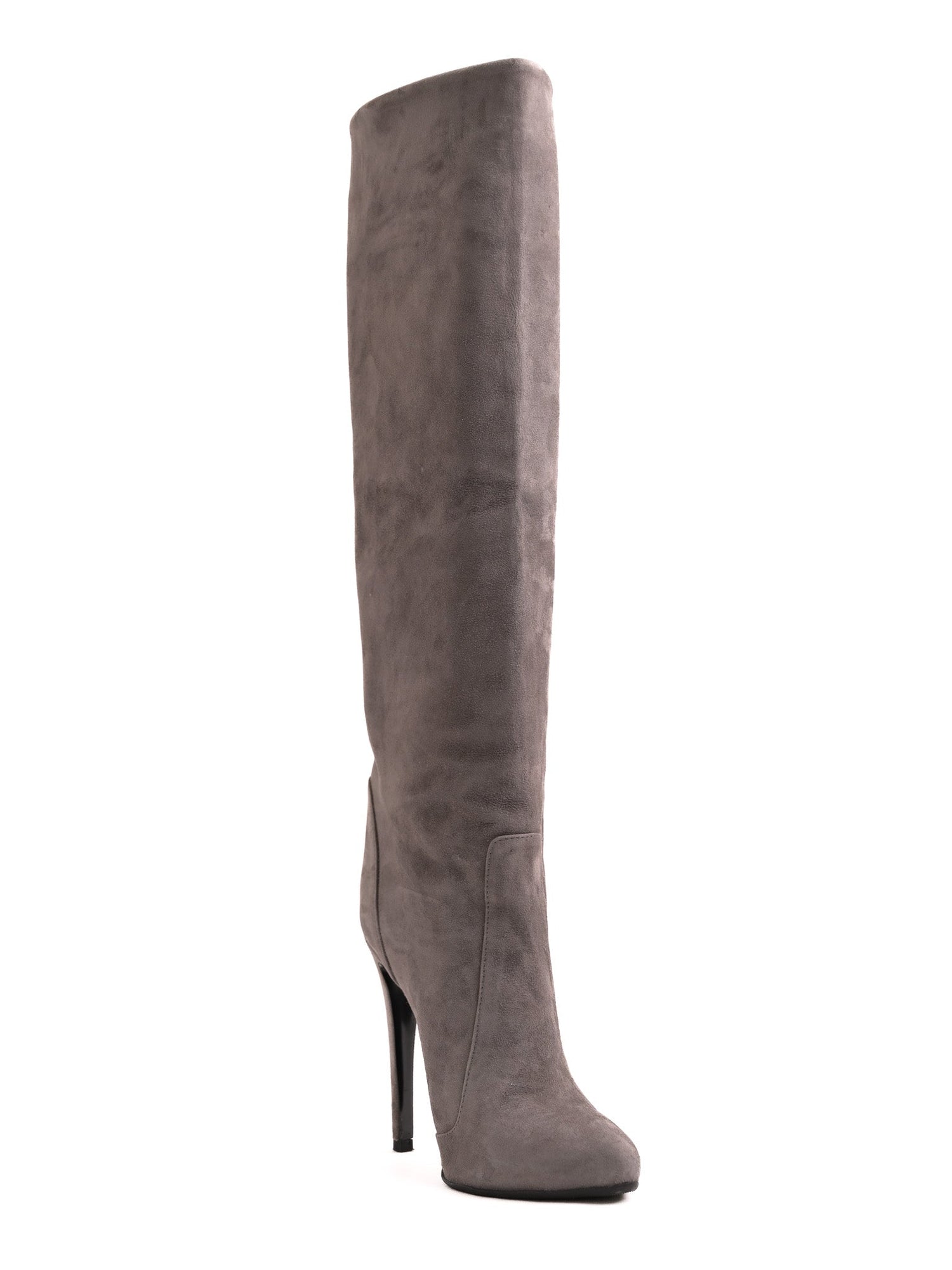 Good Iren Vartik Gray Genuine Suede Knee-High Stiletto Boots Size 37