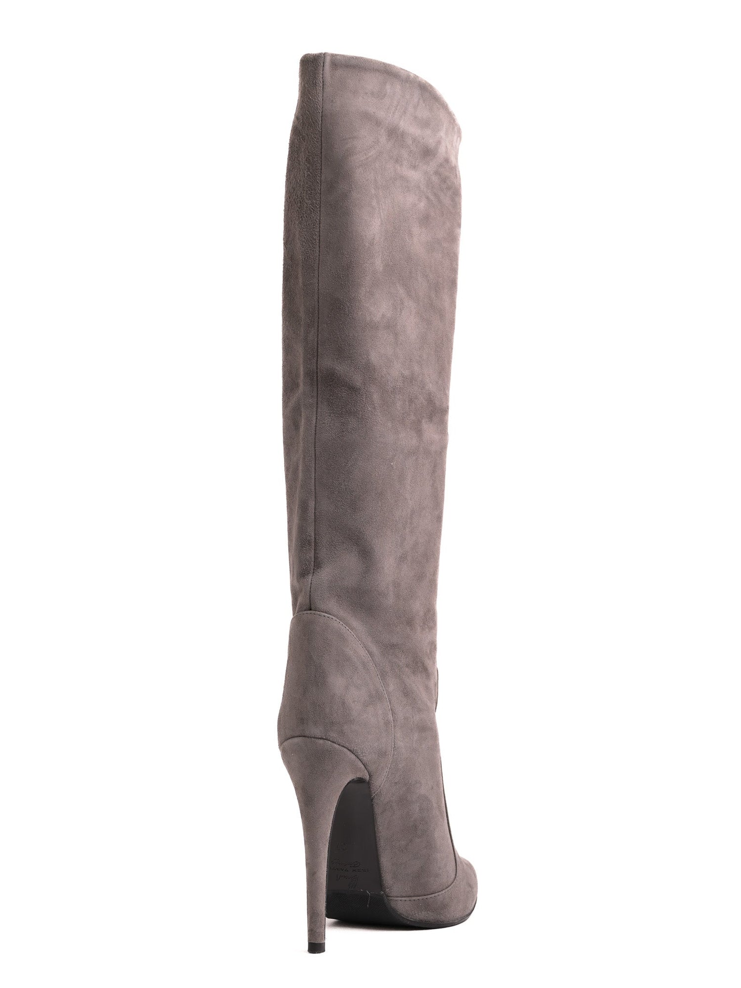 Good Iren Vartik Gray Genuine Suede Knee-High Stiletto Boots Size 37