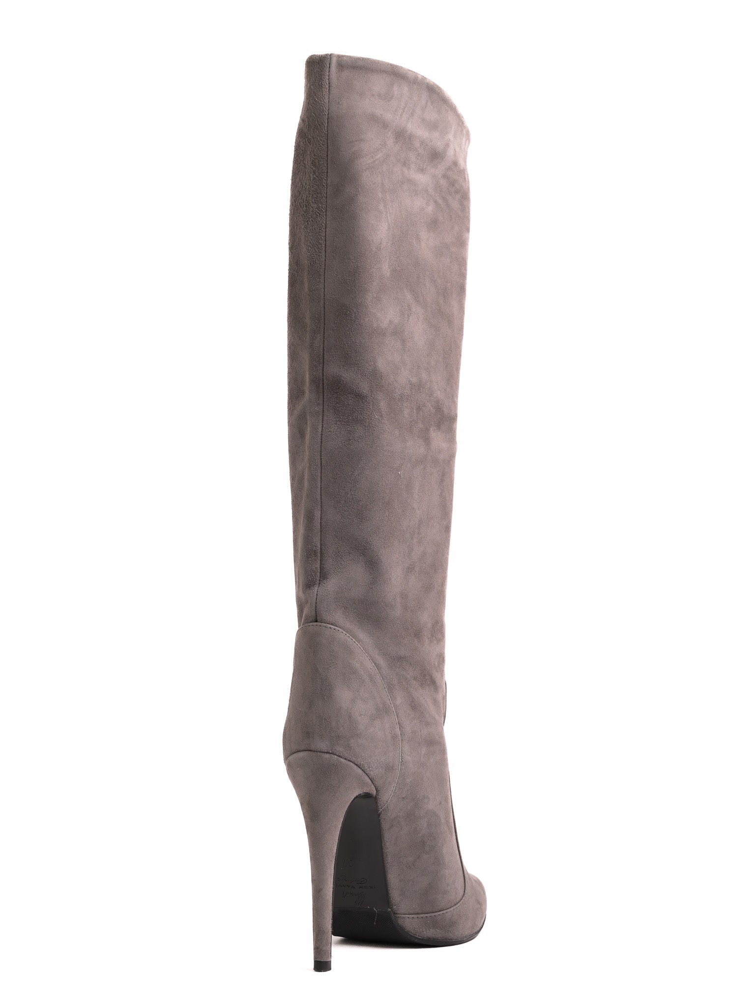 Good Iren Vartik Gray Genuine Suede Knee-High Stiletto Boots Size 37