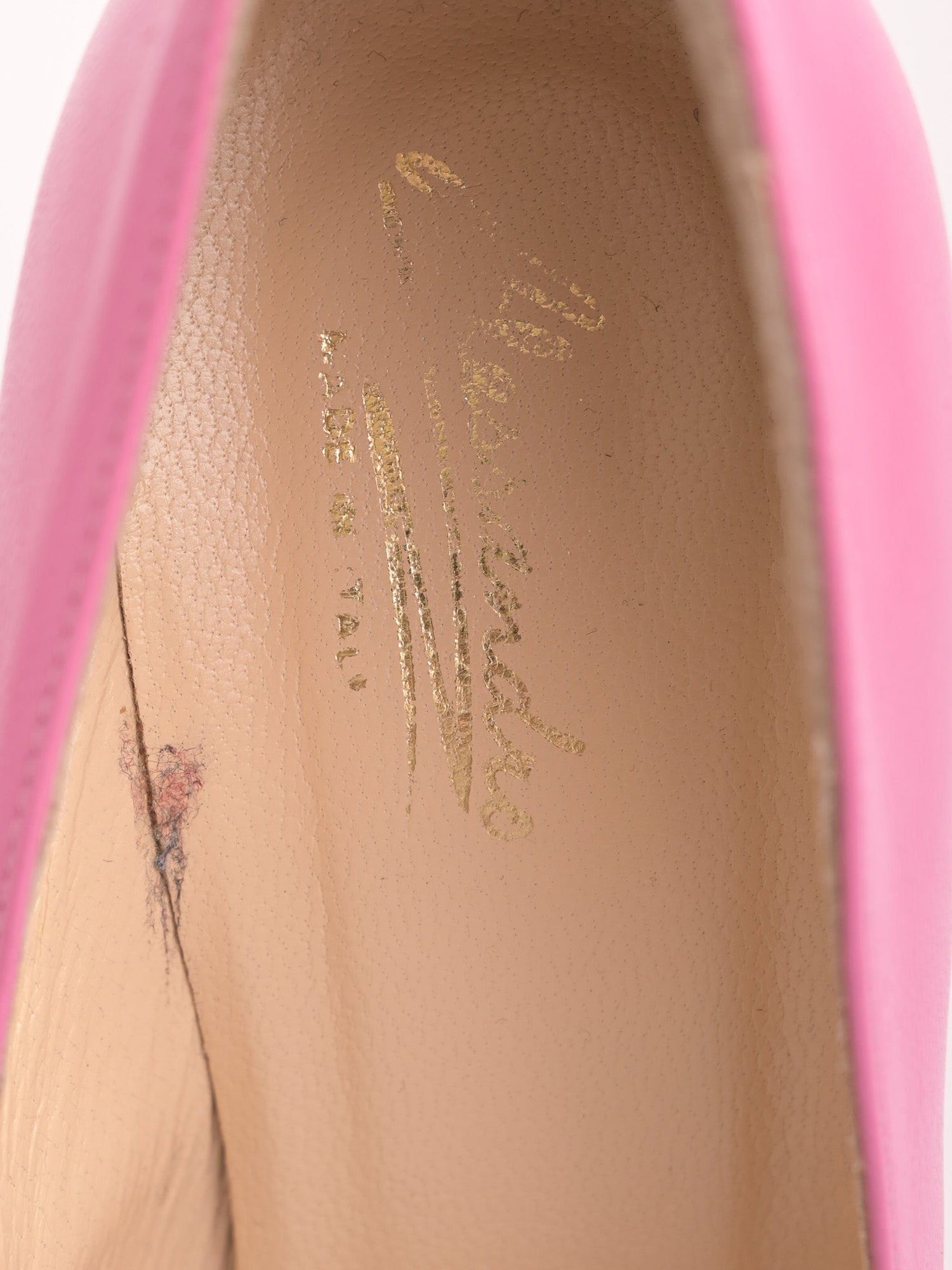 Good Alessandro Pink Leather High-Heeled Shoes Stiletto Size N/A