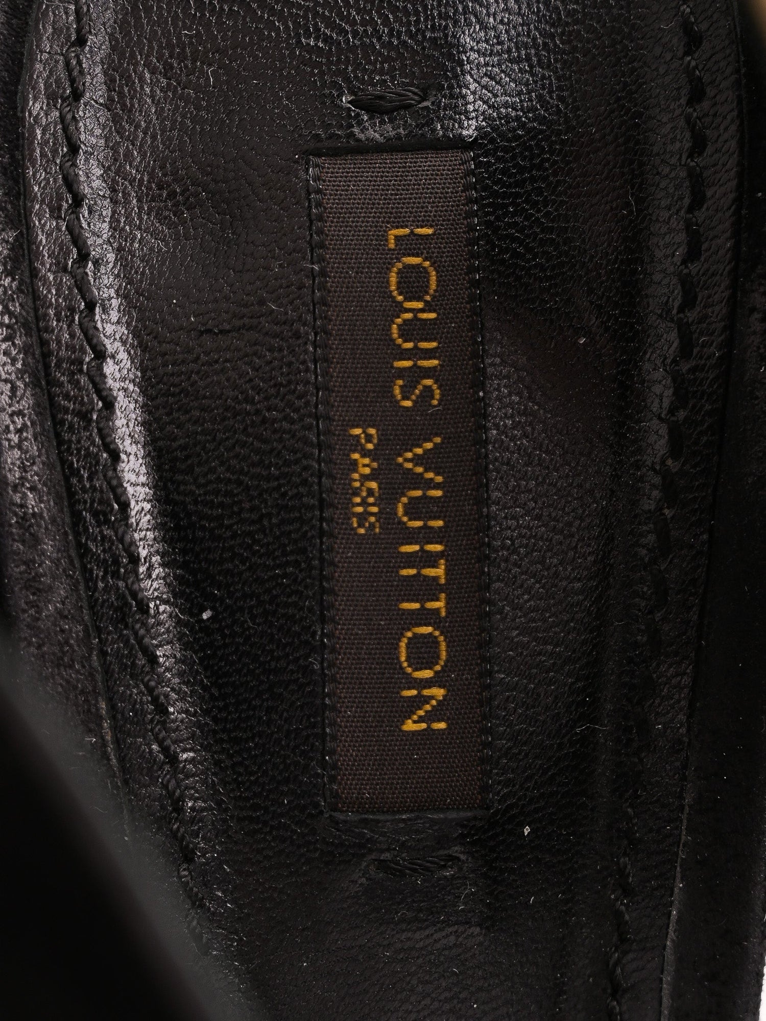 Good Condition Louis Vuitton Black Suede High-Heeled Sandals Size 38.5