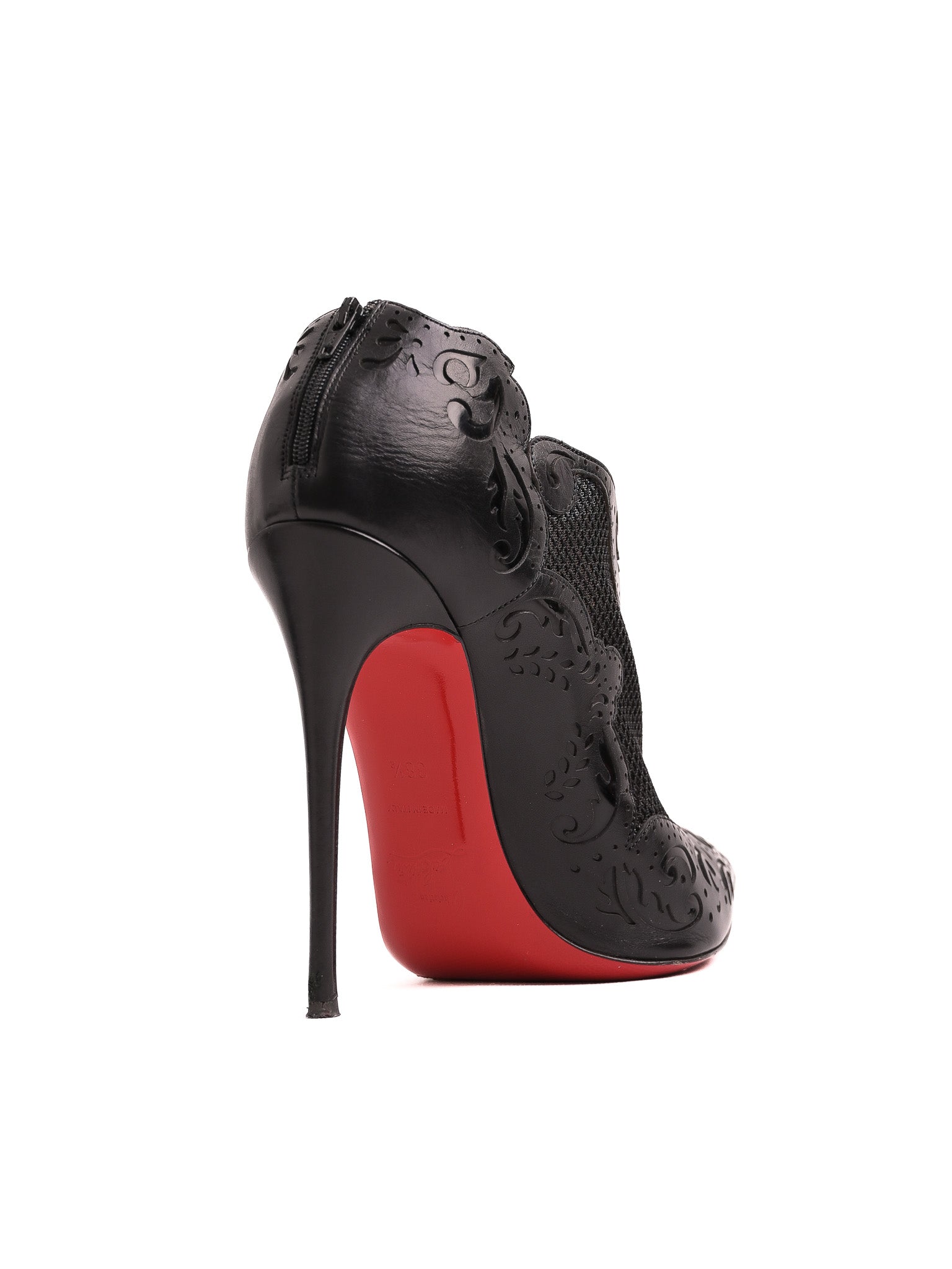 Christian Louboutin Black Leather High Heeled Shoes Size 38.5