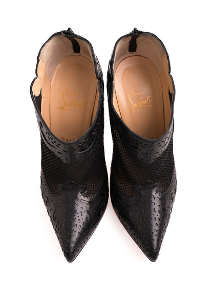 Christian Louboutin Black Leather High Heeled Shoes Size 38.5