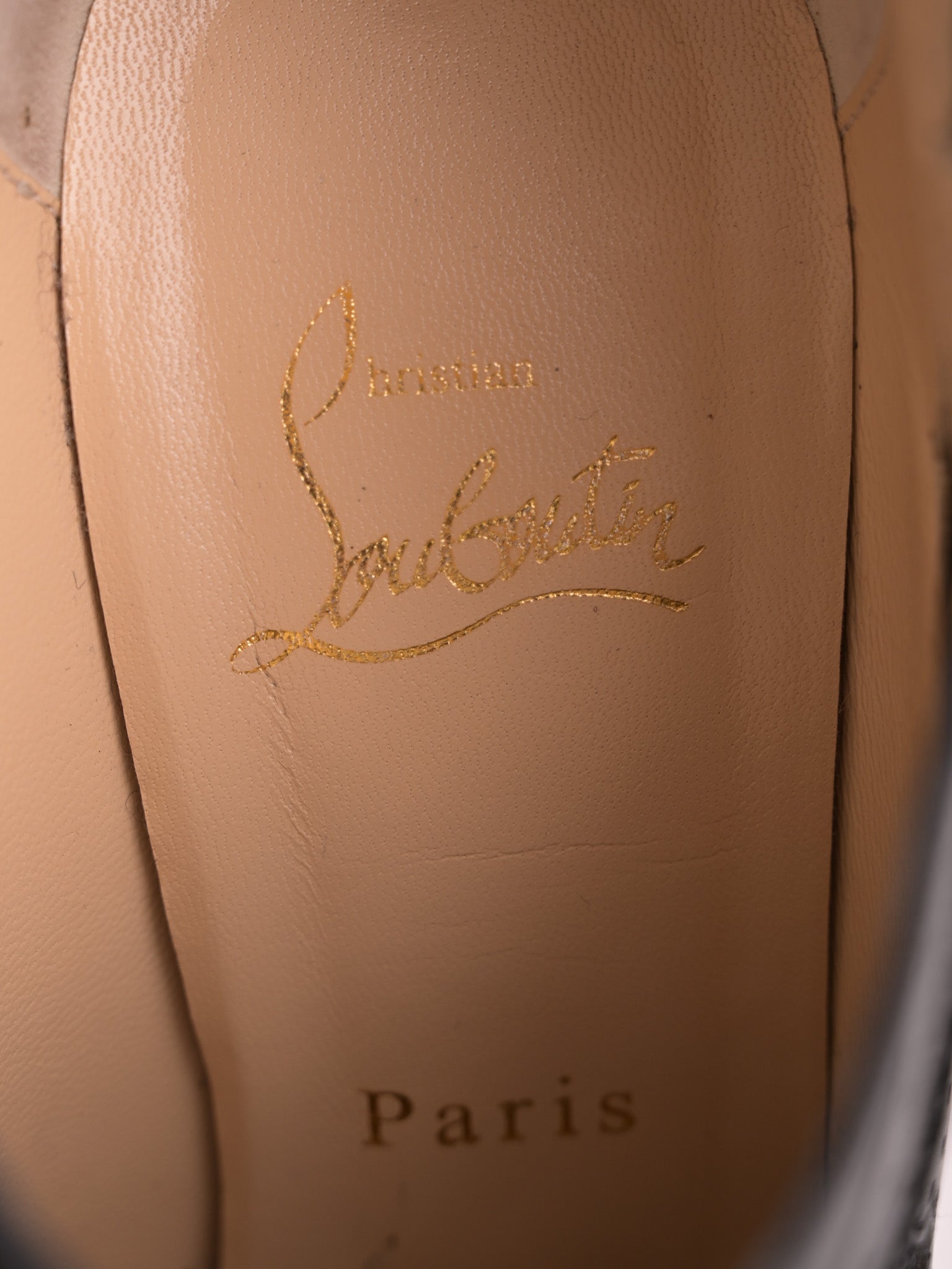 Christian Louboutin Black Leather High Heeled Shoes Size 38.5