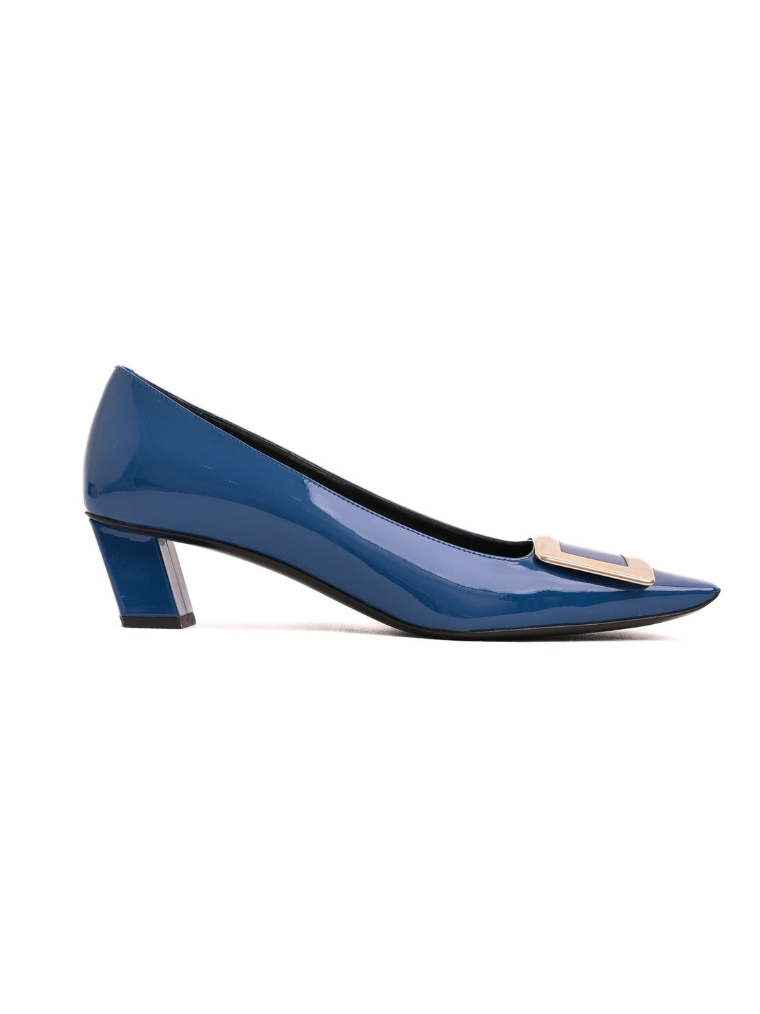 NEW Roger Vivier Blue Patent Leather Heeled Shoes Size 37