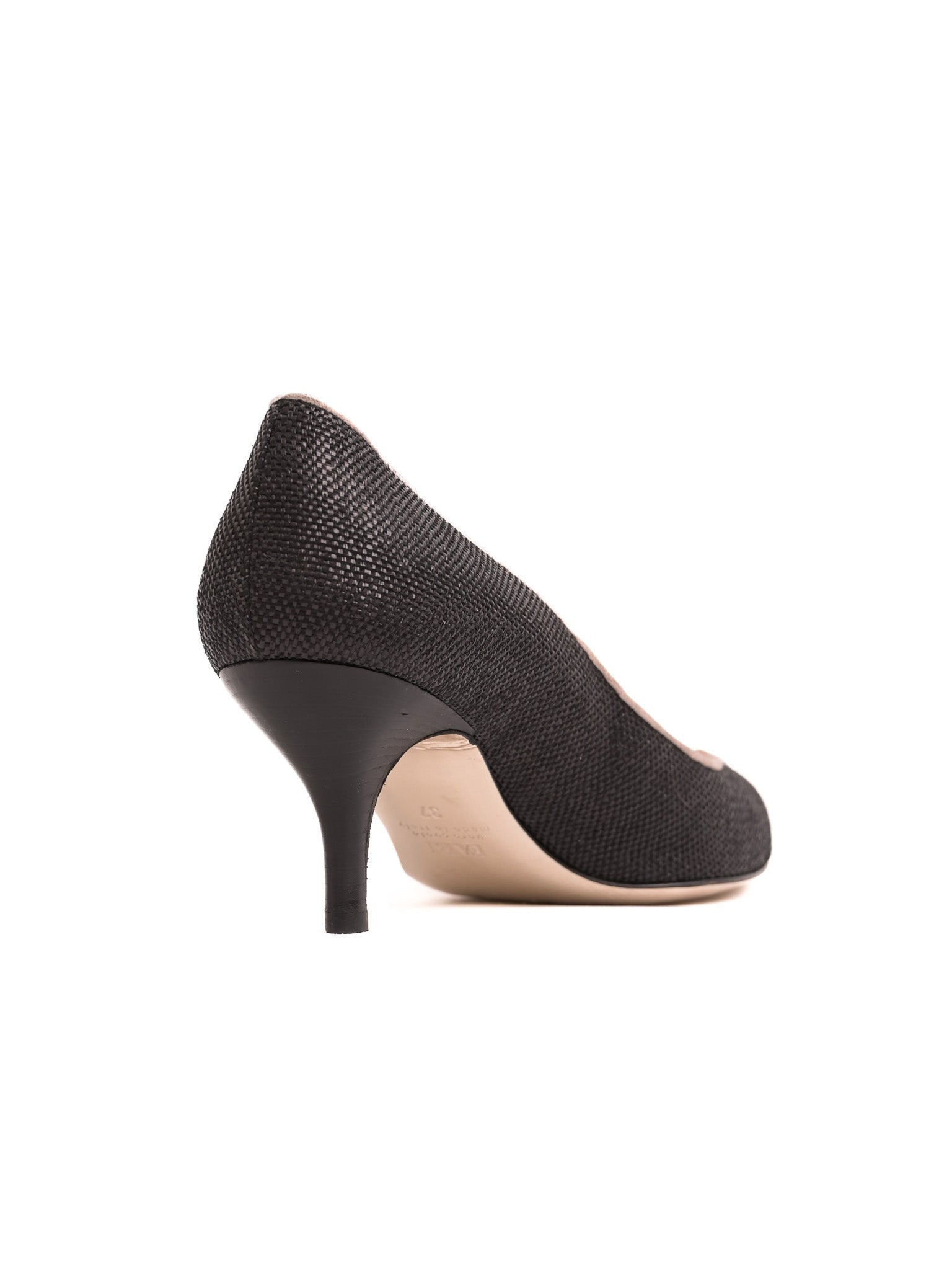 Excellent Fabi Black Leather Peep-Toe High Heels Size 37