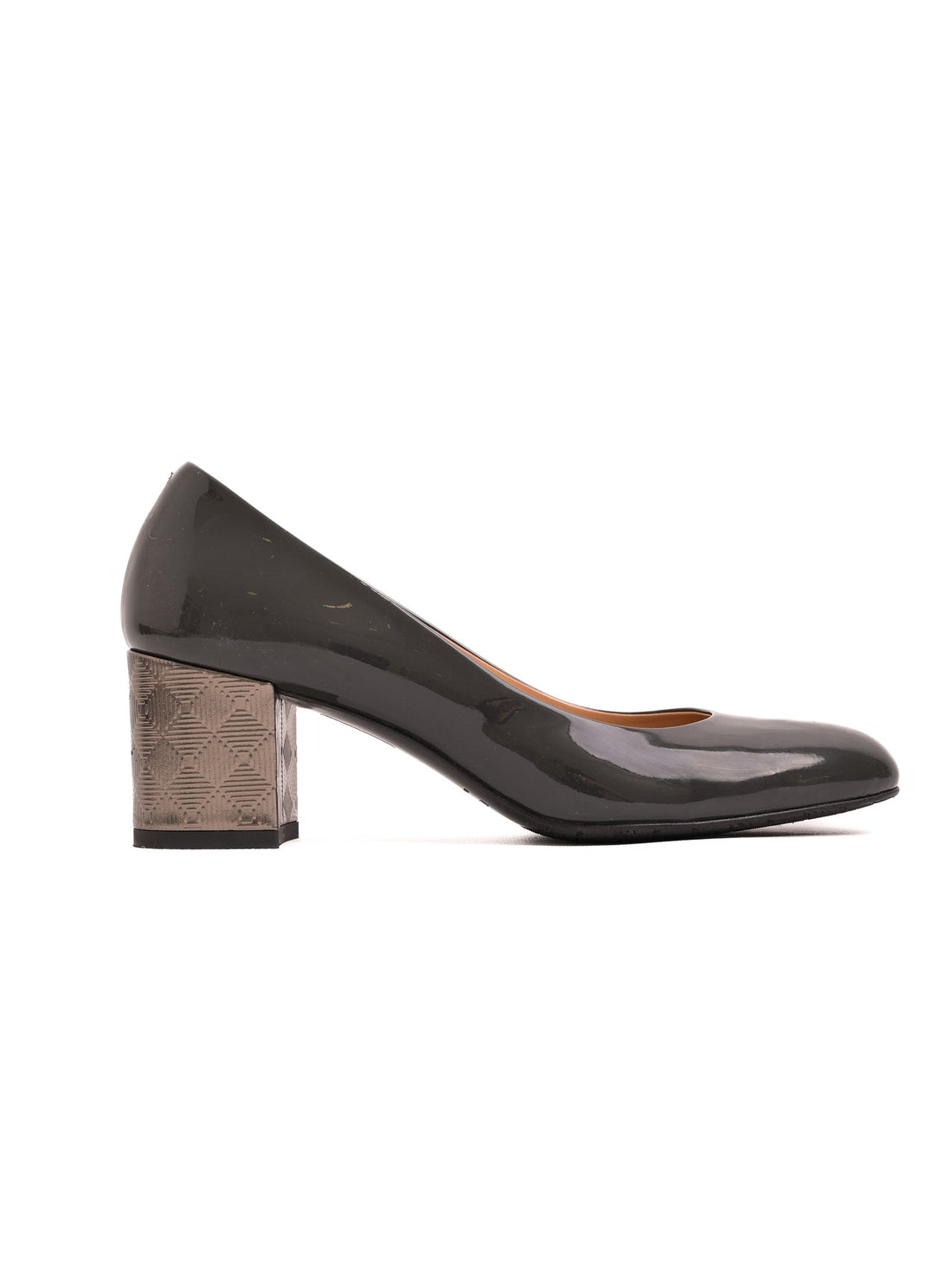NEW Giorgio Fabiani Gray Leather Heeled Shoes Size 37