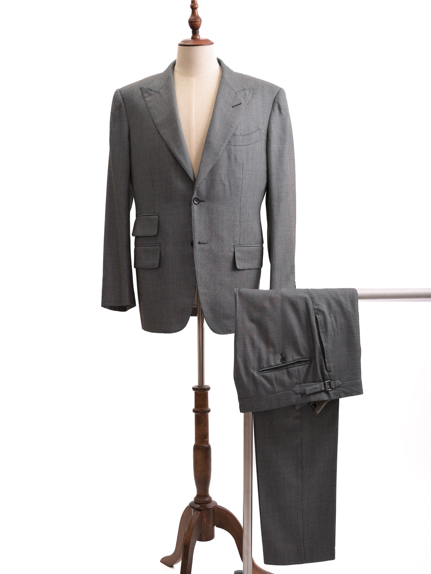 Excellent Tom Ford Gray Silk Suit Jacket Trousers Men&
