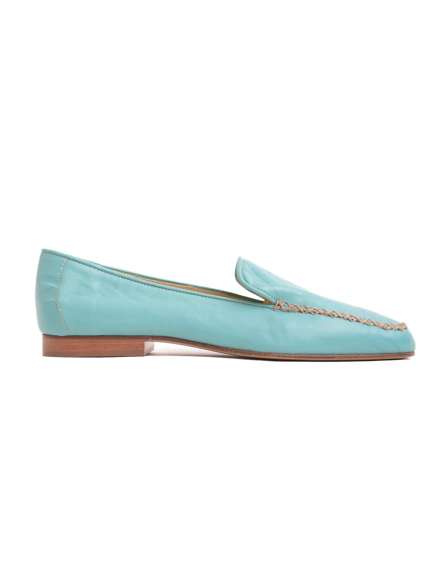 Perfect Pancaldi Turquoise Leather Loafers Size 40 for Women