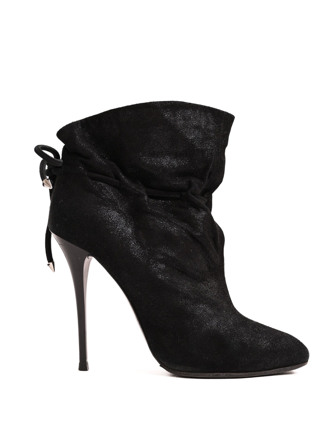 Good Giuseppe Zanotti Black Leather Stiletto Ankle Boots Size 40