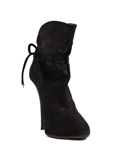 Good Giuseppe Zanotti Black Leather Stiletto Ankle Boots Size 40