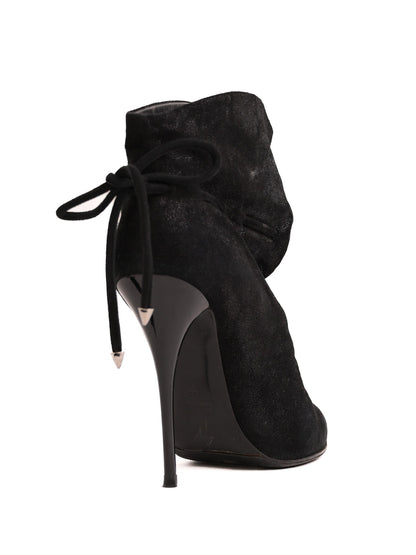 Good Giuseppe Zanotti Black Leather Stiletto Ankle Boots Size 40