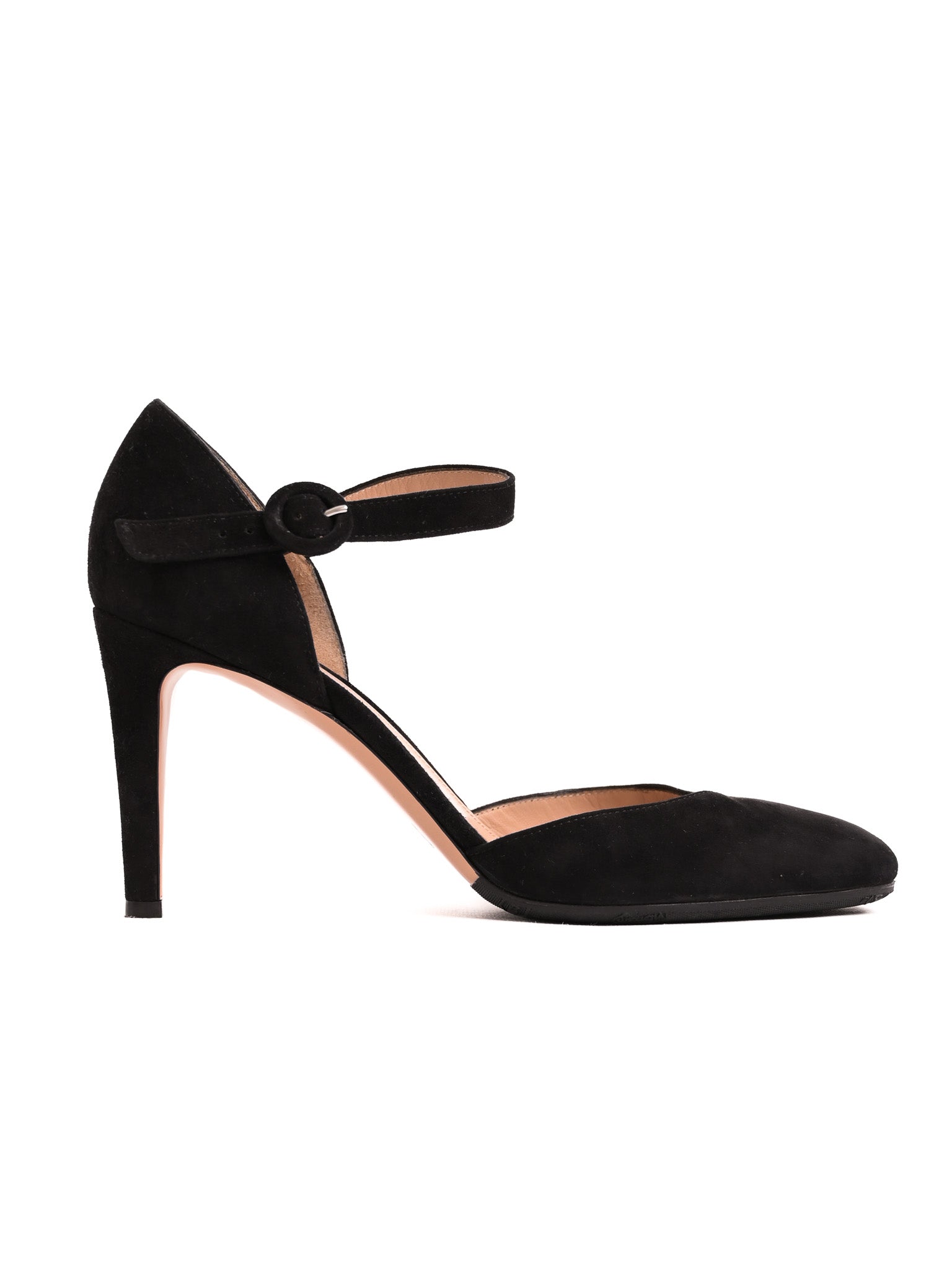 Excellent Gianvito Rossi Black Genuine Suede High-Heeled Shoes Size 40