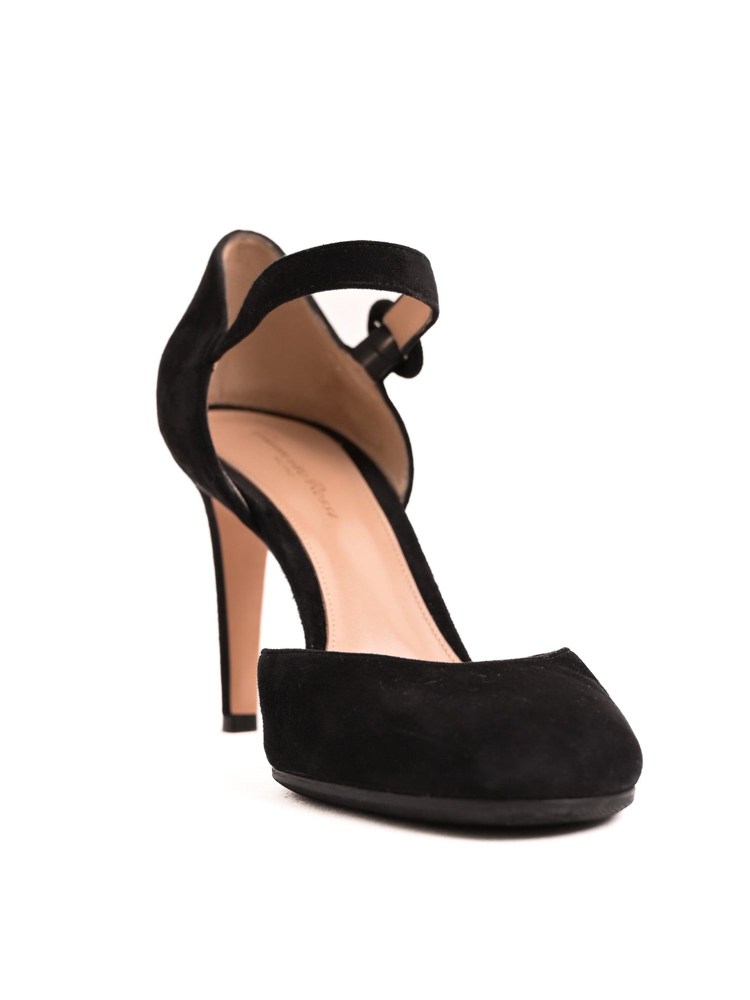 Excellent Gianvito Rossi Black Genuine Suede High-Heeled Shoes Size 40