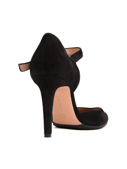 Excellent Gianvito Rossi Black Genuine Suede High-Heeled Shoes Size 40